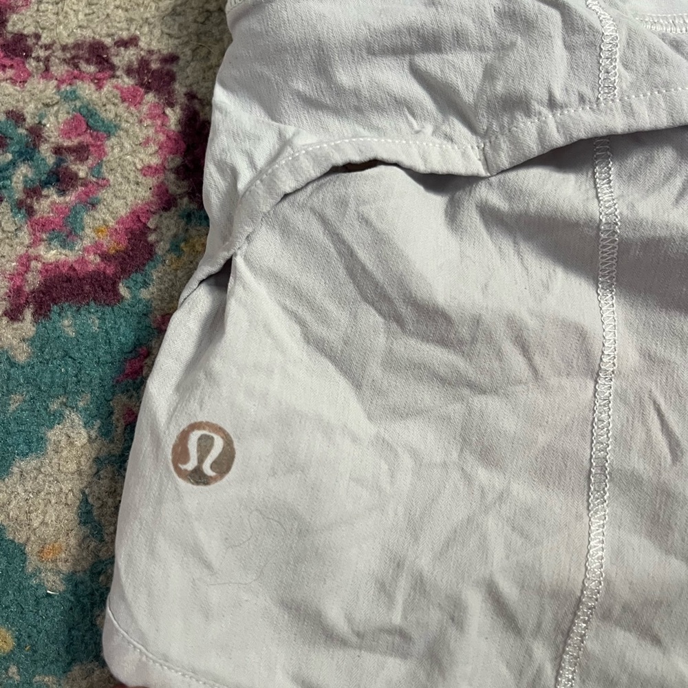 white lululemon shorts 2”